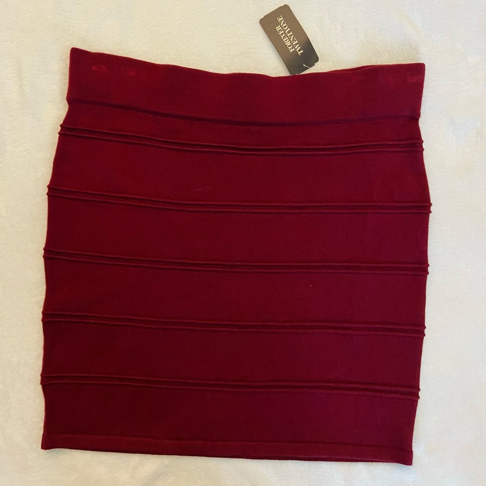 F21 Burgundy Mini Skirt